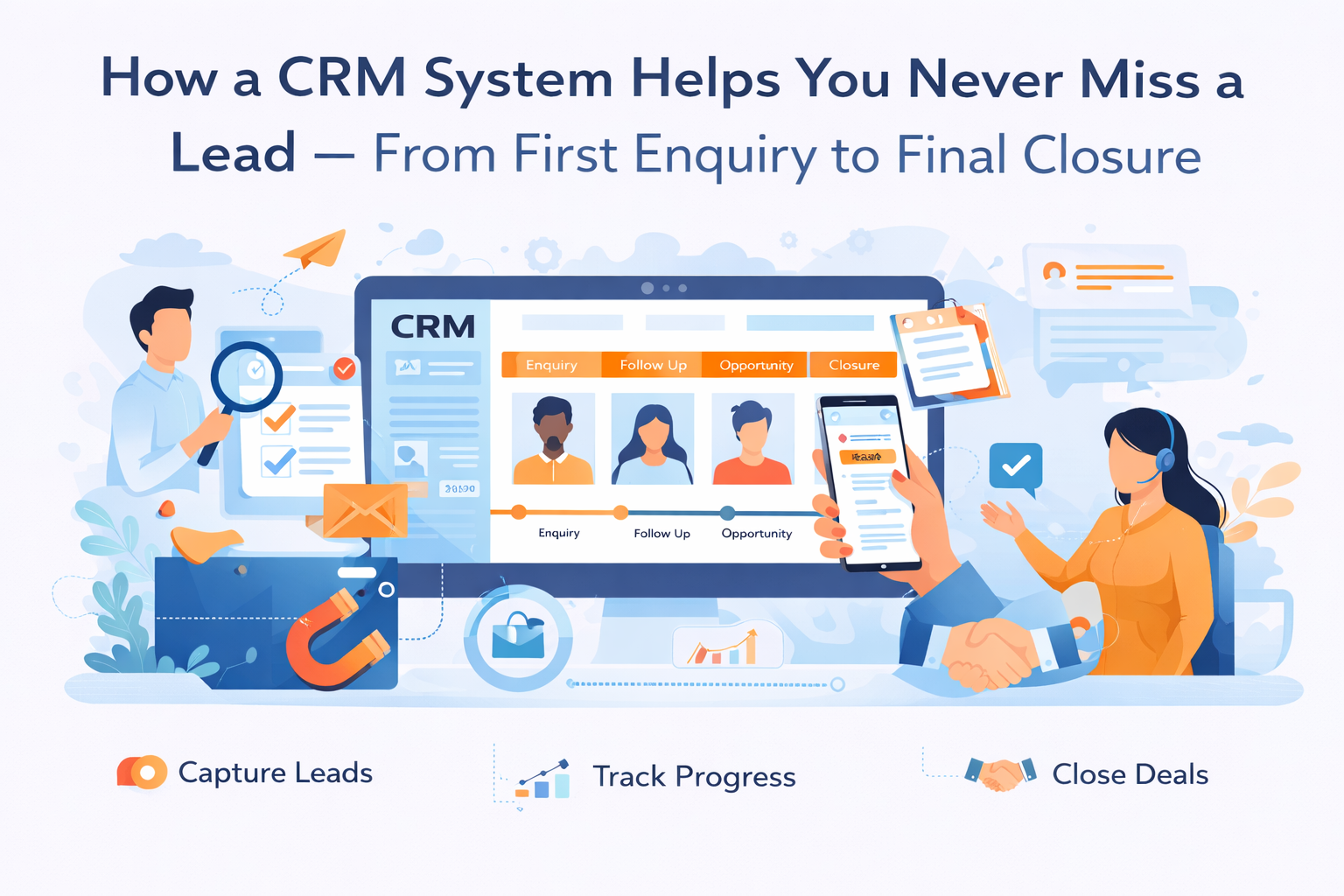 How a CRM System Helps You Never Miss a Lead — From First Enquiry to Final Closure
